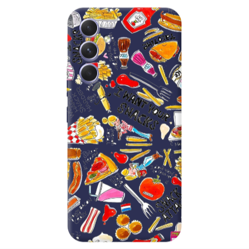 Samsung A36 Snack attack Dark blue Colored Silicone TPU Θήκη