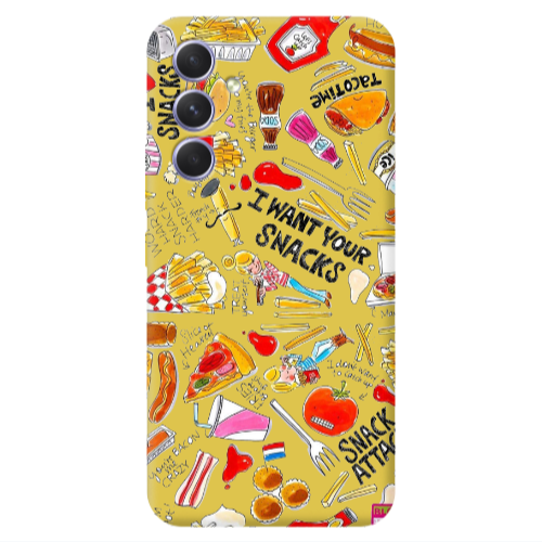 Samsung A36 Snack attack Yellow Colored Silicone TPU Θήκη