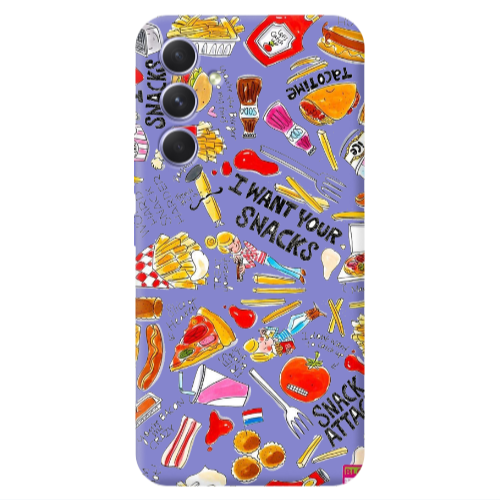 Samsung A56 Snack attack Purple Colored Silicone TPU Θήκη