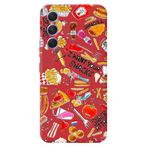 Samsung A56 Snack attack Red Colored Silicone TPU Θήκη