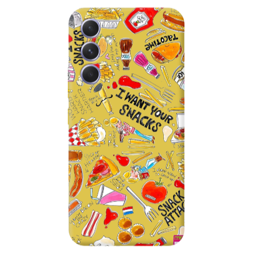 Samsung A56 Snack attack Yellow Colored Silicone TPU Θήκη