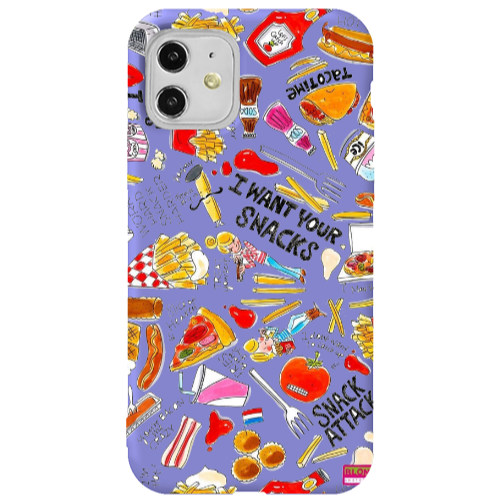 Apple iPhone 11  Snack attack Purple Colored Silicone TPU Θήκη