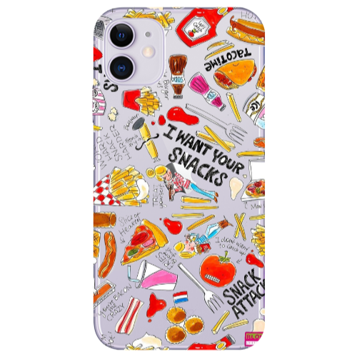 Apple iPhone 11  Snack attack Transparent Silicone TPU Θήκη