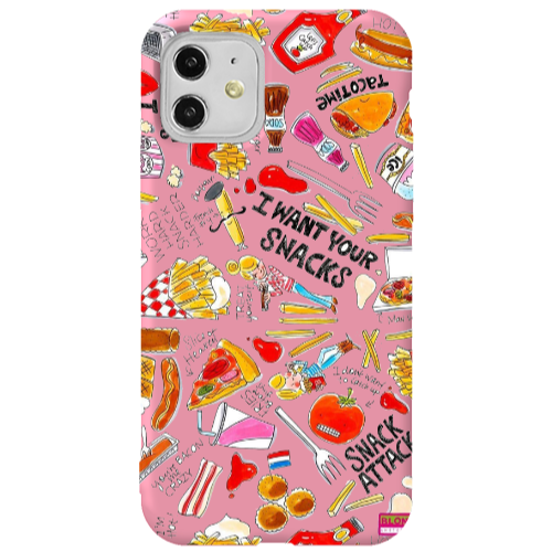 Apple iPhone 11  Snack attack Pink Colored Silicone TPU Θήκη