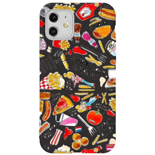 Apple iPhone 11  Snack attack Black Colored Silicone TPU Θήκη