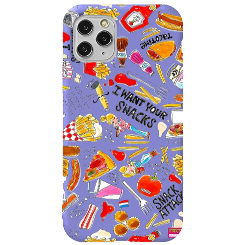 Apple iPhone 11 Pro Snack attack Purple Colored Silicone TPU Θήκη