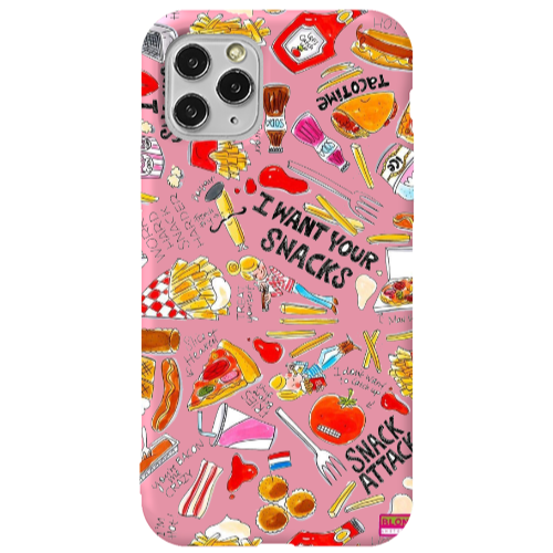 Apple iPhone 11 Pro Snack attack Pink Colored Silicone TPU Θήκη