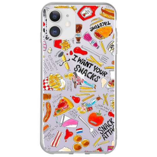 Apple iPhone 12 Snack attack Transparent Silicone TPU Θήκη