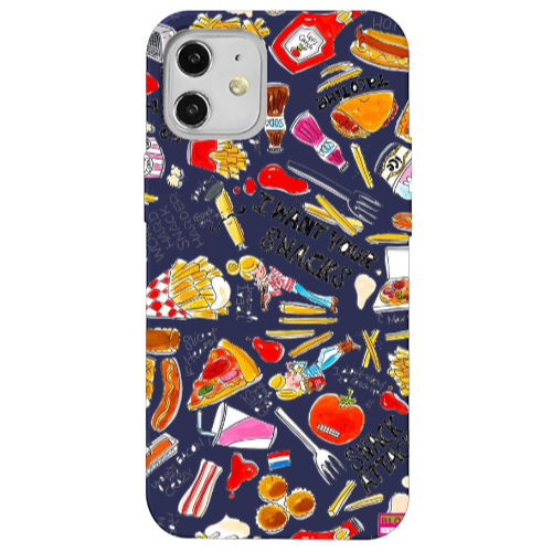 Apple iPhone 12 Snack attack Dark blue Colored Silicone TPU Θήκη