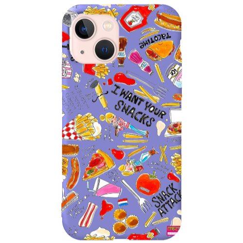 Apple iPhone 13 Snack attack Purple Colored Silicone TPU Θήκη