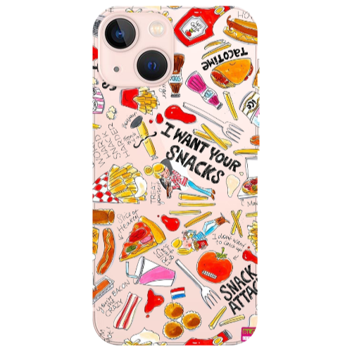 Apple iPhone 13 Snack attack Transparent Silicone TPU Θήκη