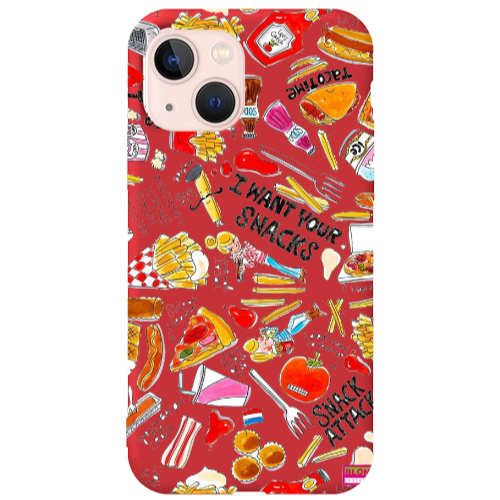 Apple iPhone 13 Snack attack Red Colored Silicone TPU Θήκη