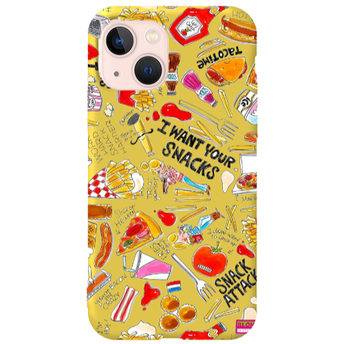 Apple iPhone 13 Snack attack Yellow Colored Silicone TPU Θήκη
