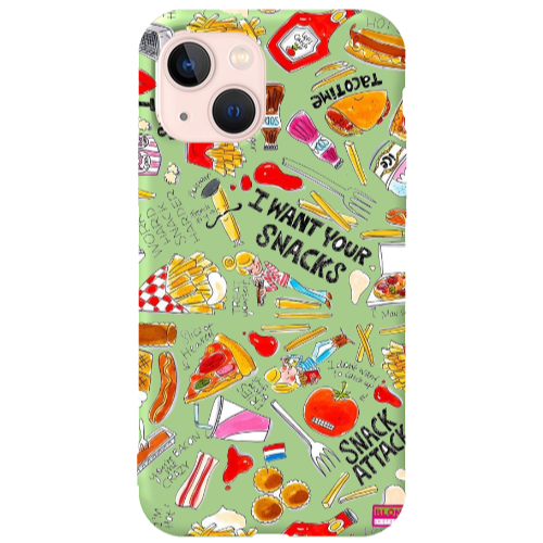 Apple iPhone 13 Snack attack Light Green Colored Silicone TPU Θήκη