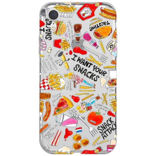 Apple iPhone Xr Snack attack Transparent Silicone TPU Θήκη