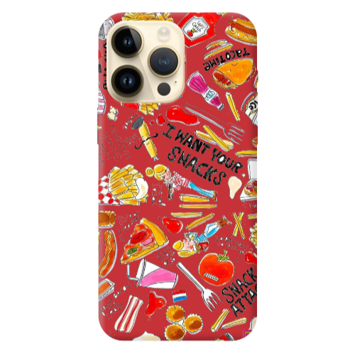Apple iPhone 13 Pro Max Snack attack Red Colored Silicone TPU Θήκη