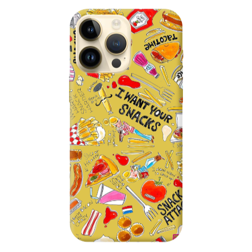 Apple iPhone 13 Pro Max Snack attack Yellow Colored Silicone TPU Θήκη
