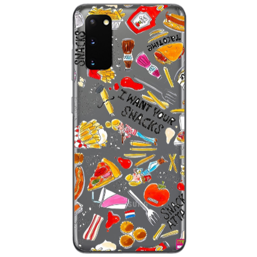 Samsung S20 Snack attack Transparent Silicone TPU Θήκη
