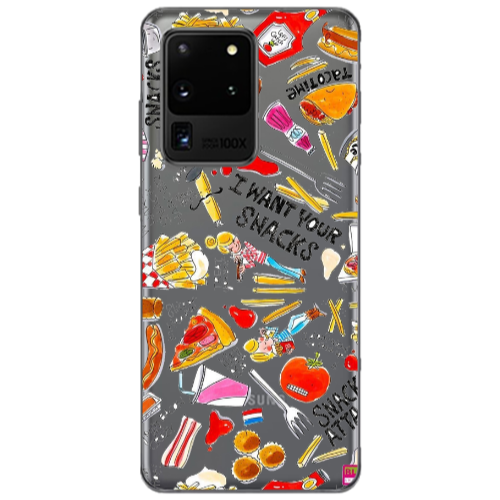 Samsung S20 Ultra Snack attack Transparent Silicone TPU Θήκη