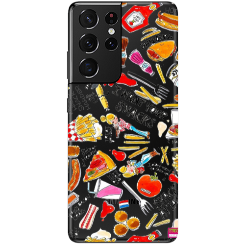 Samsung S21 Ultra Snack attack Transparent Silicone TPU Θήκη