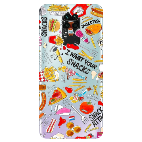 Xiaomi Redmi Note 9 Snack attack Transparent Silicone TPU Θήκη