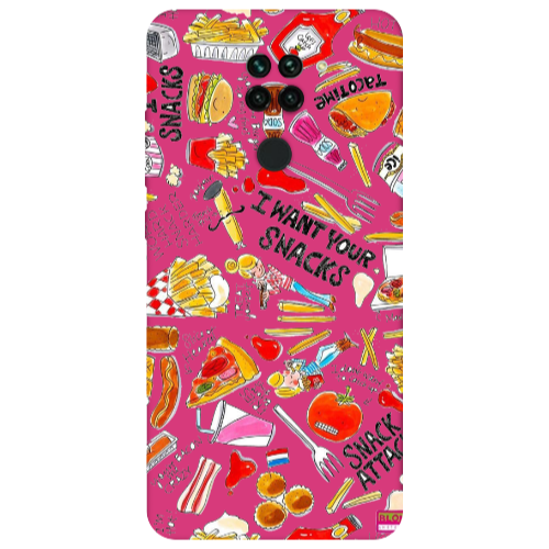 Xiaomi Redmi Note 9 Snack attack Fuchsia Colored Silicone TPU Θήκη