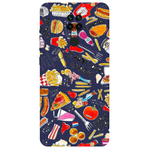 Xiaomi Redmi Note 9 Snack attack Dark blue Colored Silicone TPU Θήκη