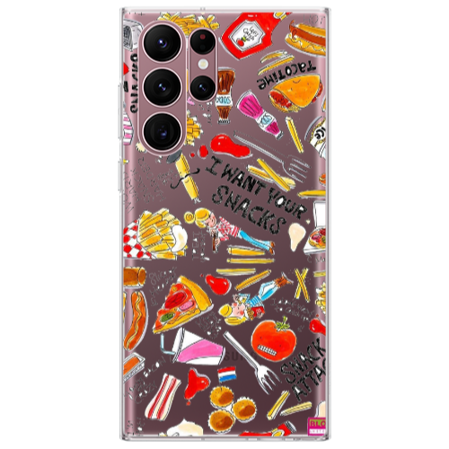 Samsung S22 Ultra Snack attack Transparent Silicone TPU Θήκη