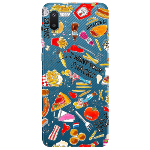 Samsung A02 Snack attack Transparent Silicone TPU Θήκη
