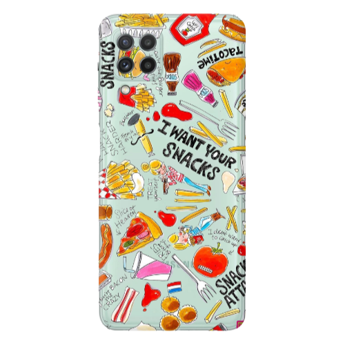 Samsung A22 4G Snack attack Transparent Silicone TPU Θήκη