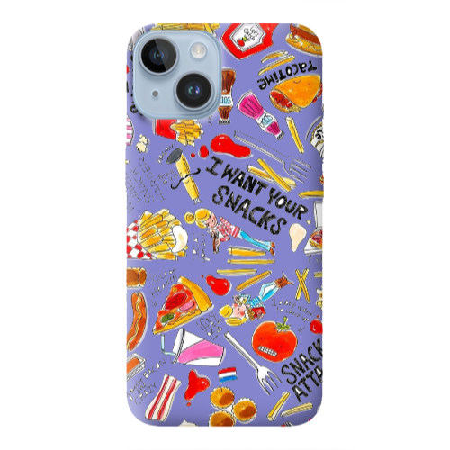 Apple iPhone 14  Snack attack Purple Colored Silicone TPU Θήκη