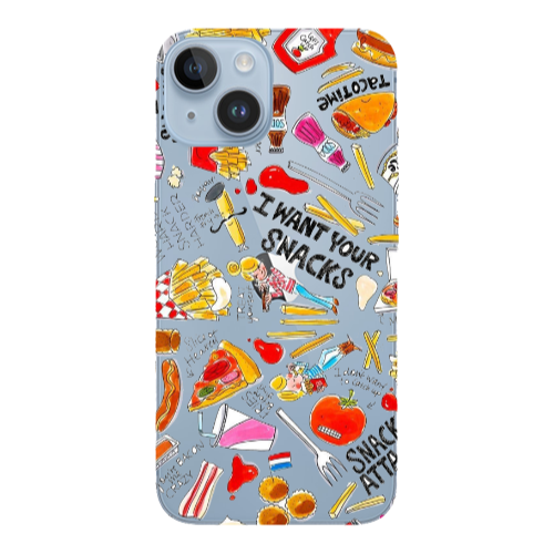 Apple iPhone 14  Snack attack Transparent Silicone TPU Θήκη