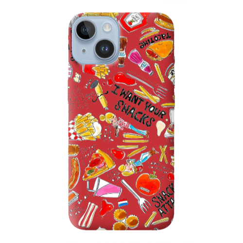 Apple iPhone 14 Plus Snack attack Red Colored Silicone TPU Θήκη