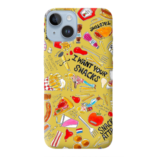 Apple iPhone 14 Plus Snack attack Yellow Colored Silicone TPU Θήκη