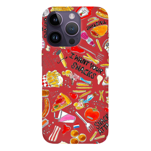 Apple iPhone 14 Pro  Snack attack Red Colored Silicone TPU Θήκη