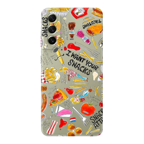 Samsung S21 FE Snack attack Transparent Silicone TPU Θήκη