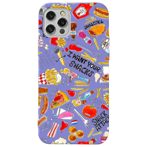 Apple iPhone 13 Pro Snack attack Purple Colored Silicone TPU Θήκη