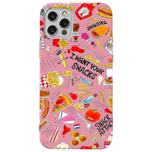 Apple iPhone 13 Pro Snack attack Pink Colored Silicone TPU Θήκη