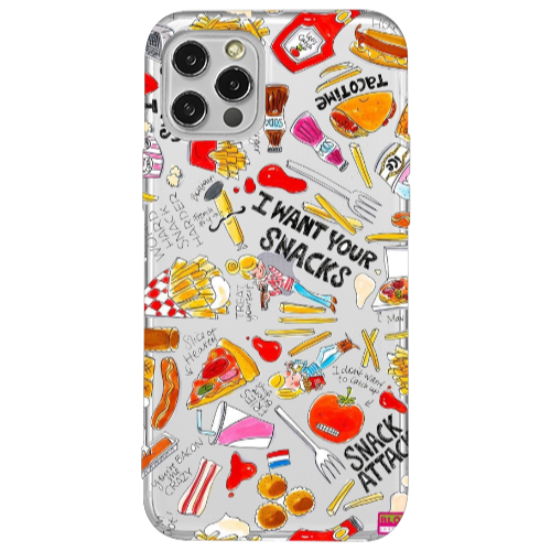 Apple iPhone 12 Pro Snack attack Transparent Silicone TPU Θήκη