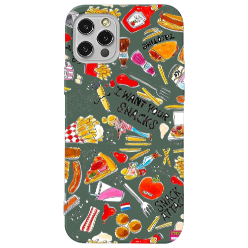 Apple iPhone 12 Pro Snack attack Dark Green Colored Silicone TPU Θήκη