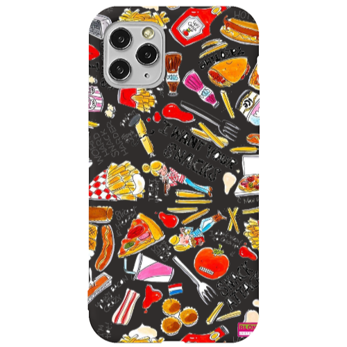 Apple iPhone 11 Pro Max Snack attack Black Colored Silicone TPU Θήκη