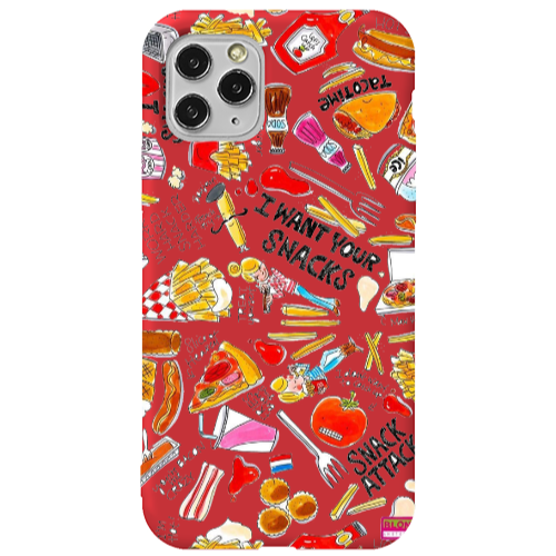 Apple iPhone 11 Pro Max Snack attack Red Colored Silicone TPU Θήκη
