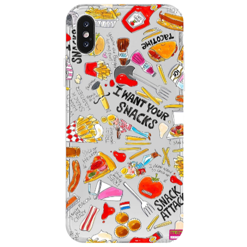 Apple iPhone Xs Max Snack attack Transparent Silicone TPU Θήκη