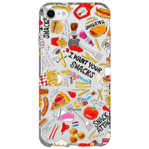 Apple iPhone 7 Snack attack Transparent Silicone TPU Θήκη