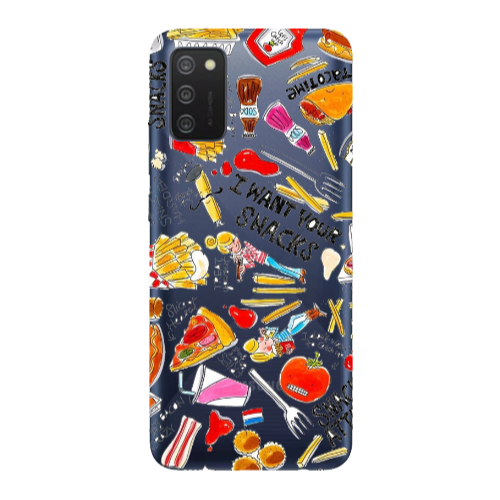 Samsung A03S Snack attack Transparent Silicone TPU Θήκη