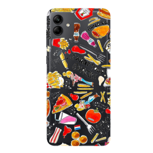 Samsung A04 Snack attack Transparent Silicone TPU Θήκη