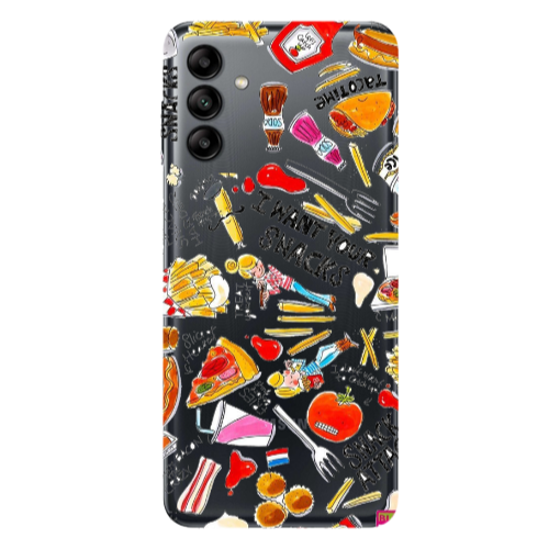 Samsung A04S Snack attack Transparent Silicone TPU Θήκη