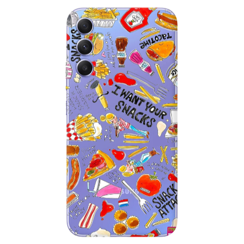 Samsung A34 Snack attack Transparent Silicone TPU Θήκη