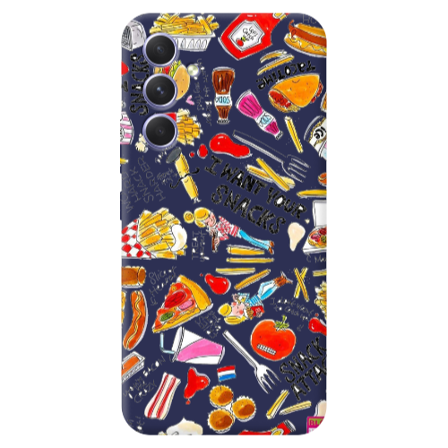 Samsung A54 Snack attack Dark blue Colored Silicone TPU Θήκη