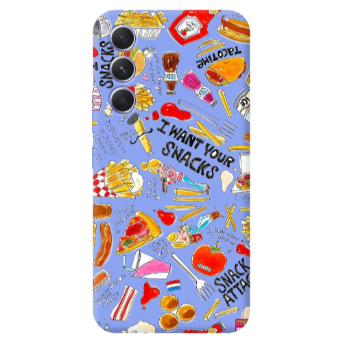Samsung A54 Snack attack Light Purple Colored Silicone TPU Θήκη